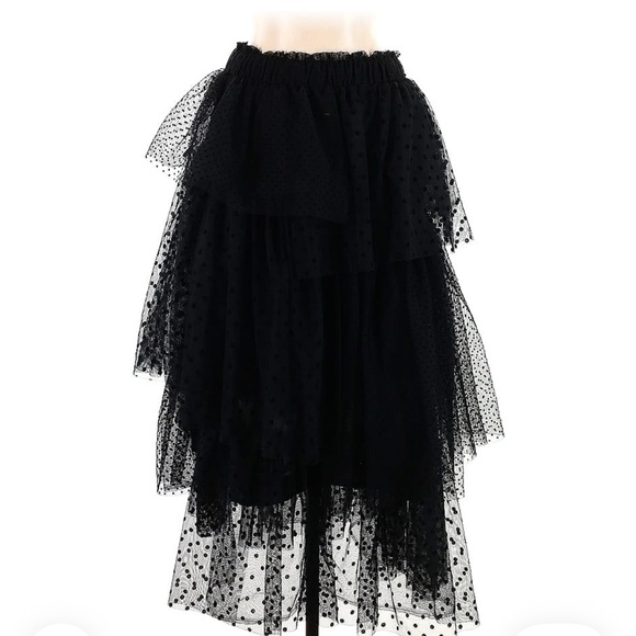 Anthropologie Black Asymmetrical Layered Skirt